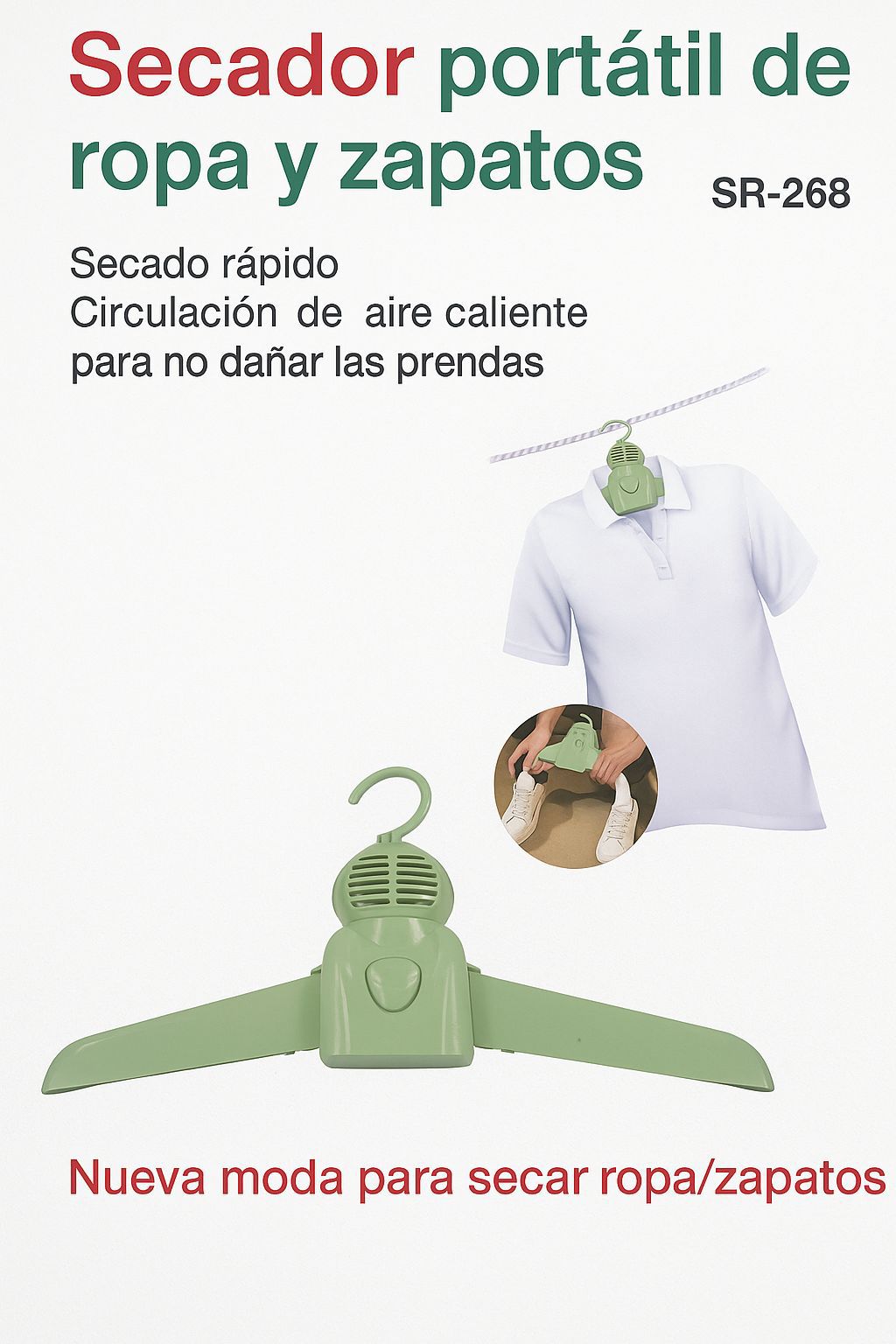 SECADOR PORTATIL DE ROPA Y CALZADO